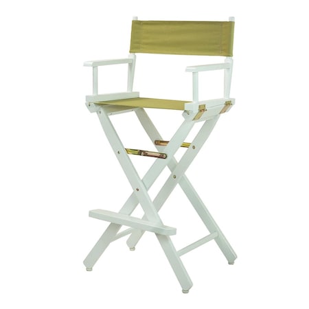 Casual Home 230-01-021-100 30 in. Directors Chair White Frame with Olive Canvas 230-01/021-100
